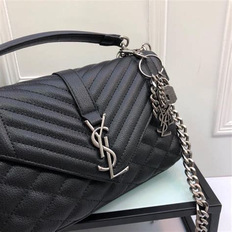 ysl black side purse|YSL black purse with chain.